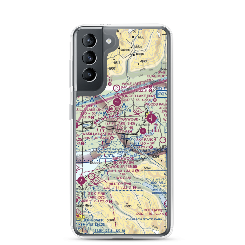 Colberg Airport (5AK6) VFR Sectional Samsung Case Samsung Galaxy S21 model shown