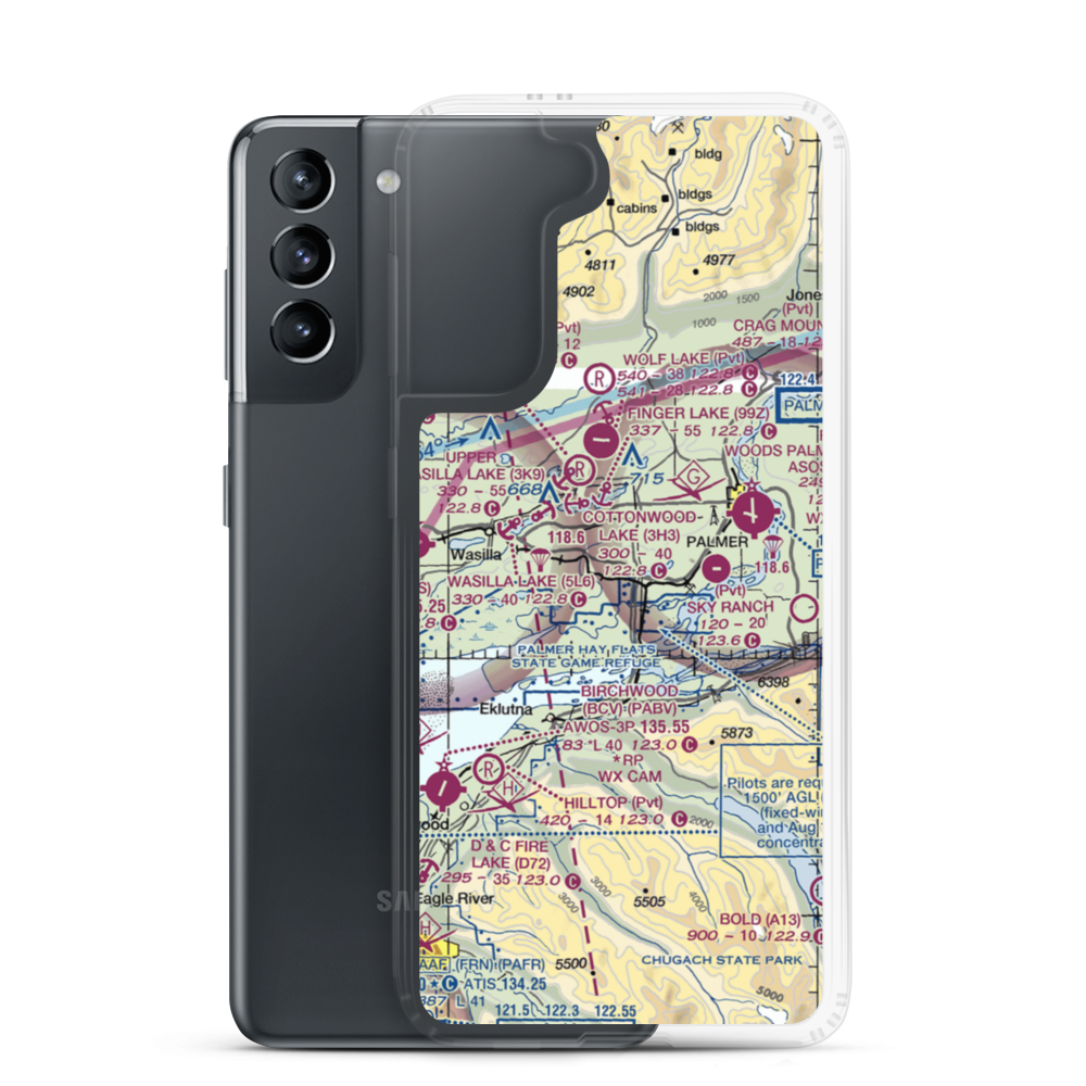 Colberg Airport (5AK6) VFR Sectional Samsung Case Samsung Galaxy S21 model shown