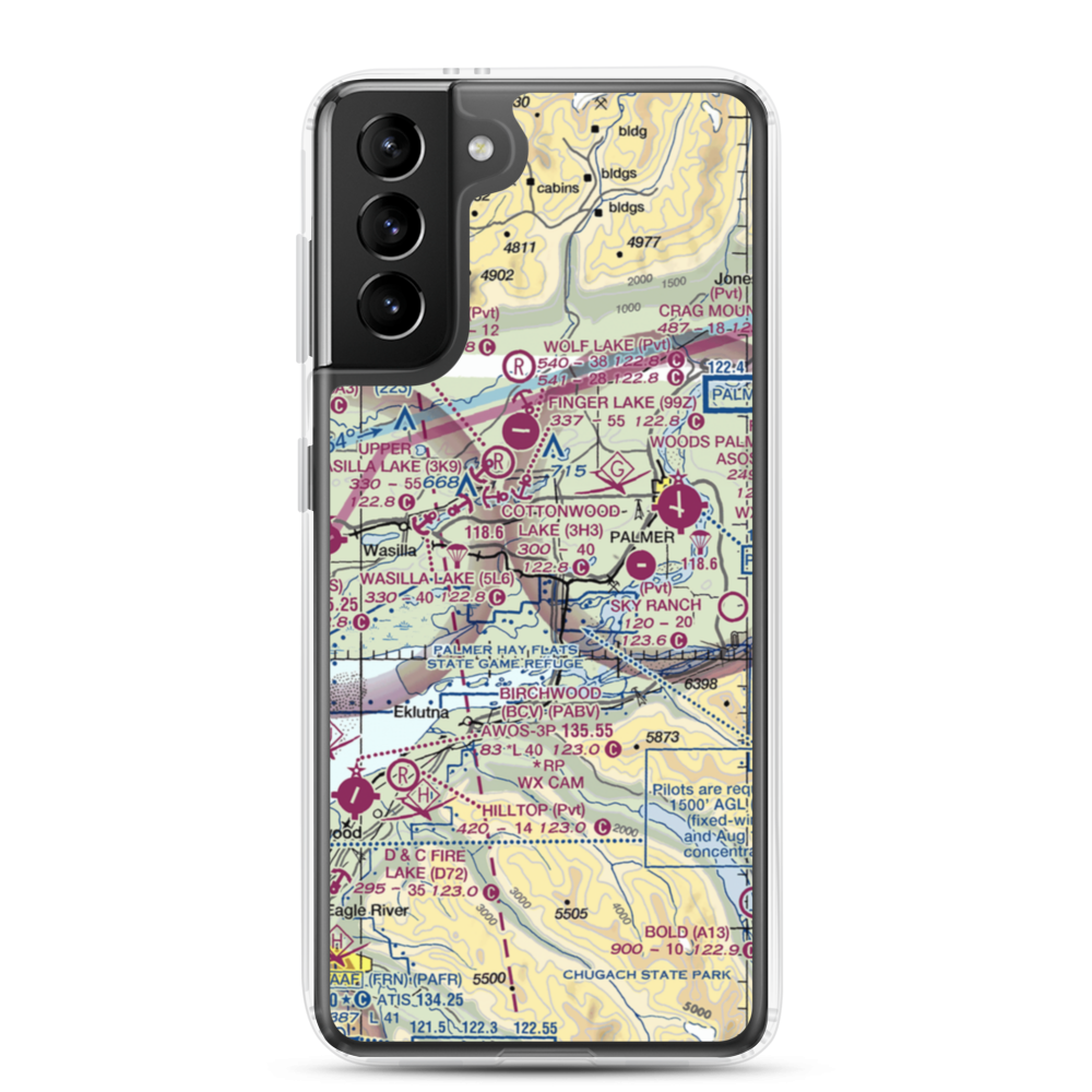 Colberg Airport (5AK6) VFR Sectional Samsung Case Samsung Galaxy S21 Plus model shown