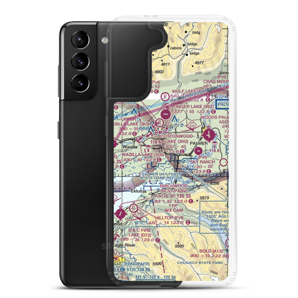 Colberg Airport (5AK6) VFR Sectional Samsung Case Samsung Galaxy S21 Plus model shown