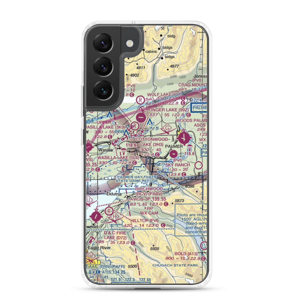 Colberg Airport (5AK6) VFR Sectional Samsung Case Samsung Galaxy S22 Plus model shown