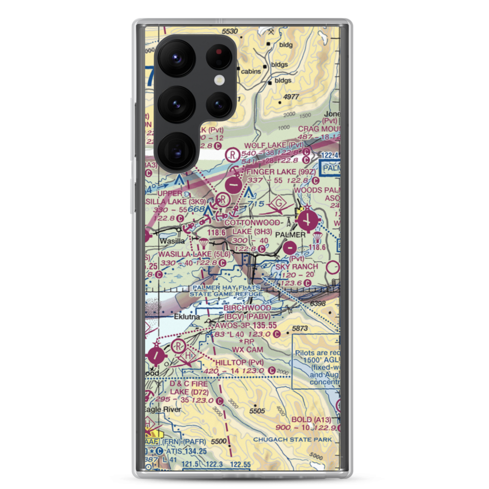 Colberg Airport (5AK6) VFR Sectional Samsung Case Samsung Galaxy S22 Ultra model shown