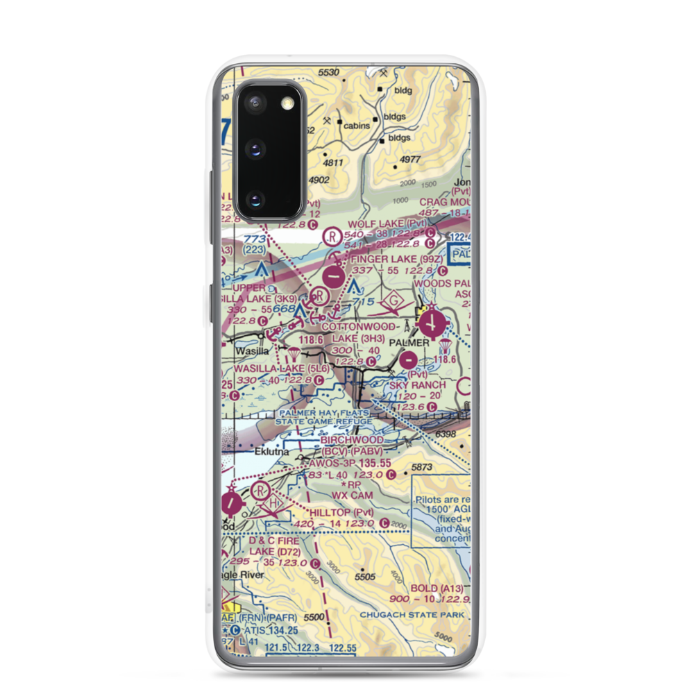 Colberg Airport (5AK6) VFR Sectional Samsung Case Samsung Galaxy S20 model shown