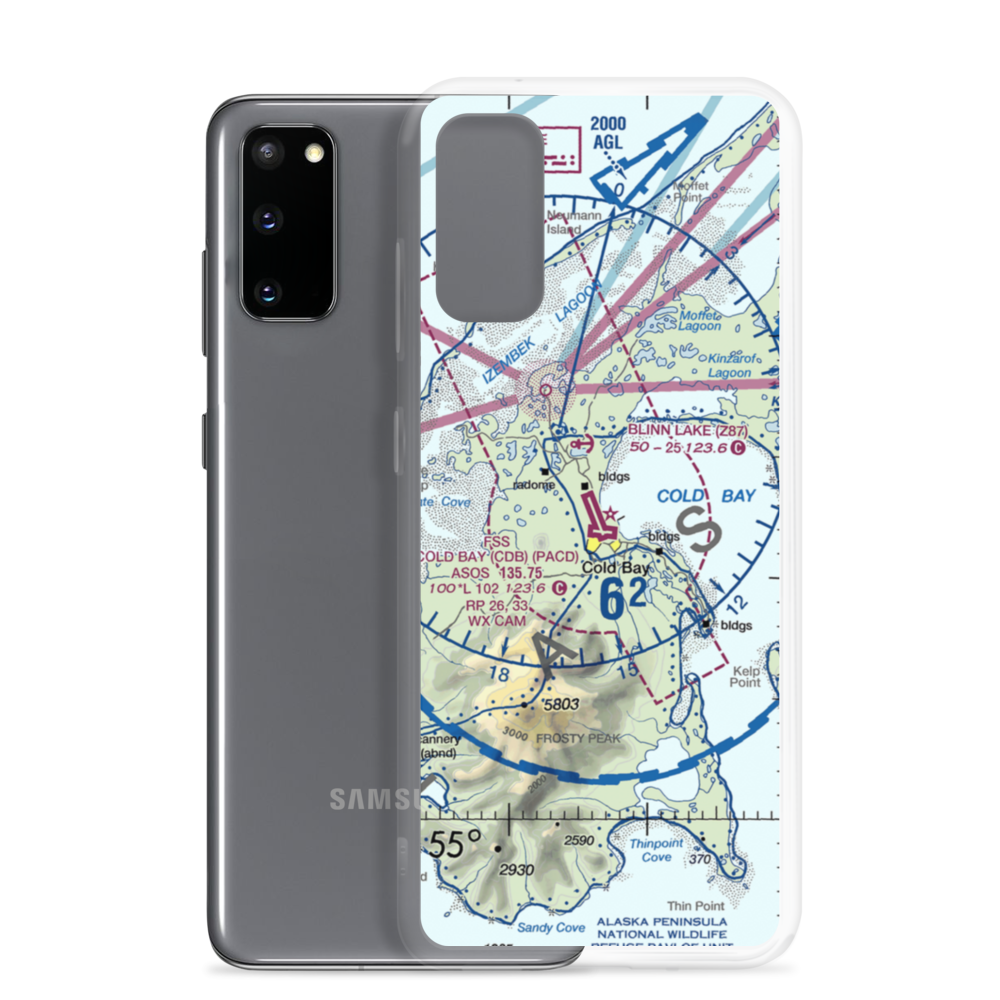Cold Bay Airport (CDB) VFR Sectional Samsung Case Samsung Galaxy S20 model shown
