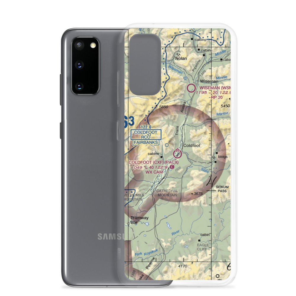Coldfoot Airport (CXF) VFR Sectional Samsung Case Samsung Galaxy S20 model shown