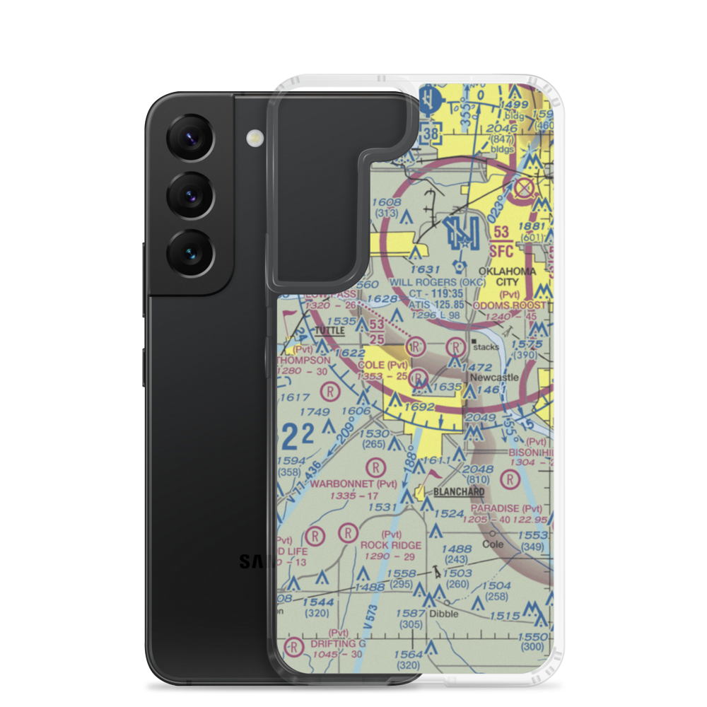 Cole Landing Area Airport (2OK7) VFR Sectional Samsung Case Samsung Galaxy S22 model shown