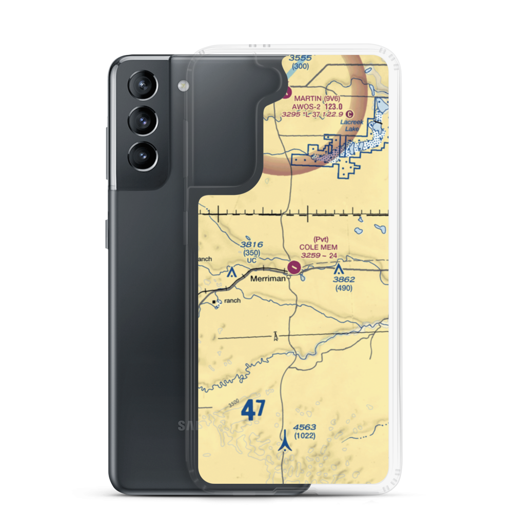 Cole Memorial Airport (57NE) VFR Sectional Samsung Case Samsung Galaxy S21 model shown