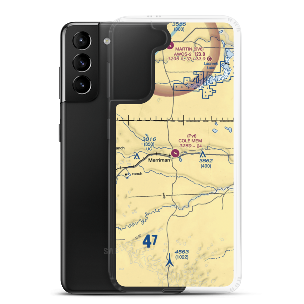 Cole Memorial Airport (57NE) VFR Sectional Samsung Case Samsung Galaxy S21 Plus model shown