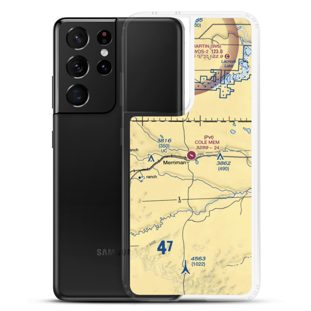 Cole Memorial Airport (57NE) VFR Sectional Samsung Case Samsung Galaxy S21 Ultra model shown