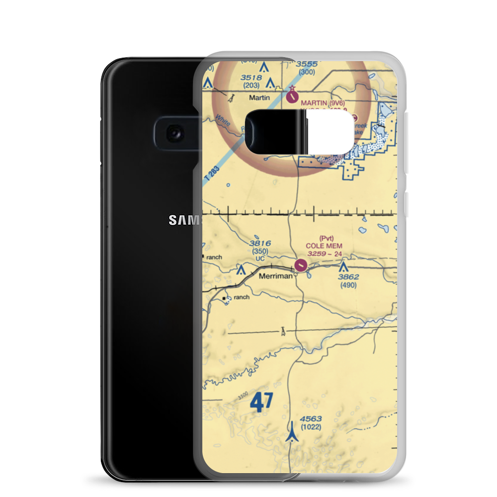 Cole Memorial Airport (57NE) VFR Sectional Samsung Case Samsung Galaxy S10e model shown