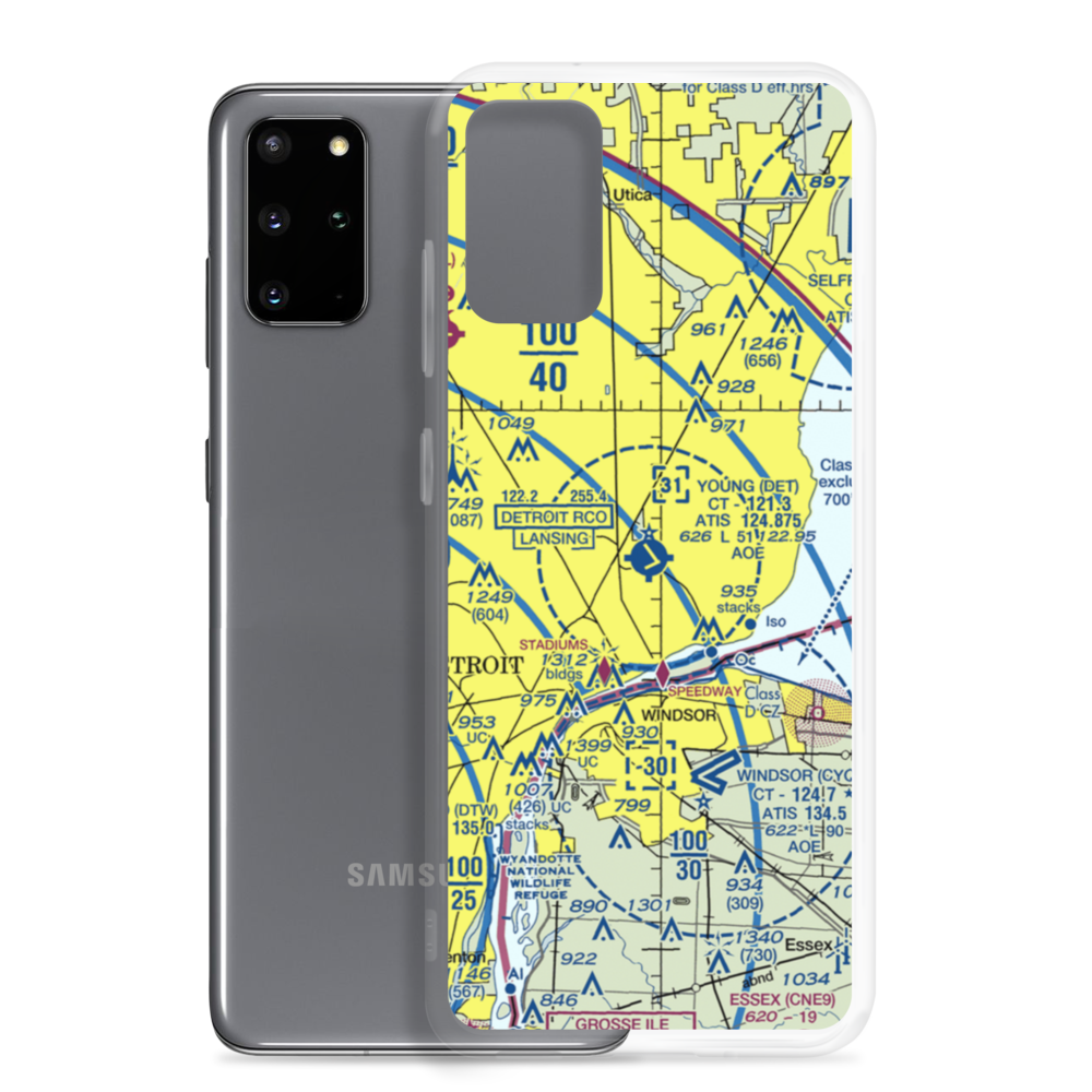 Coleman A. Young Municipal Airport (DET) VFR Sectional Samsung Case Samsung Galaxy S20 Plus model shown