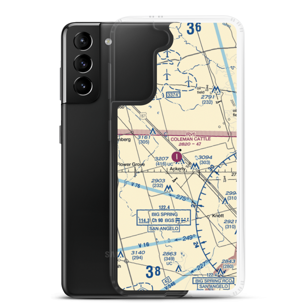 Coleman Cattle Company Nr 1 Airport (75TA) VFR Sectional Samsung Case Samsung Galaxy S21 Plus model shown