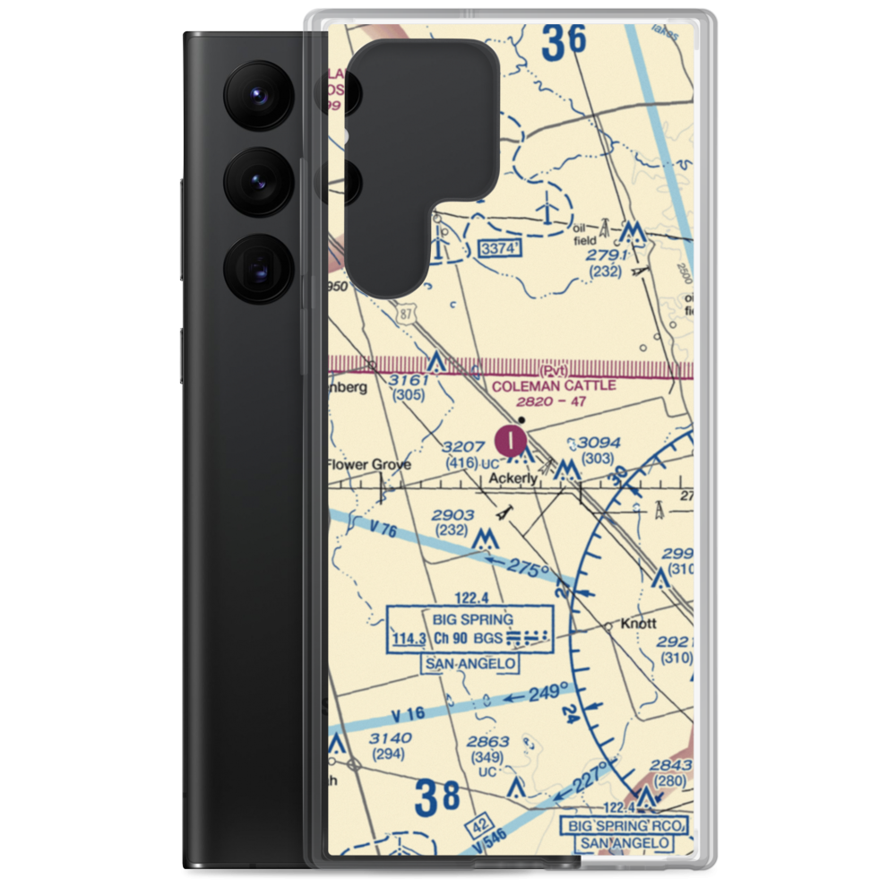 Coleman Cattle Company Nr 1 Airport (75TA) VFR Sectional Samsung Case Samsung Galaxy S22 Ultra model shown