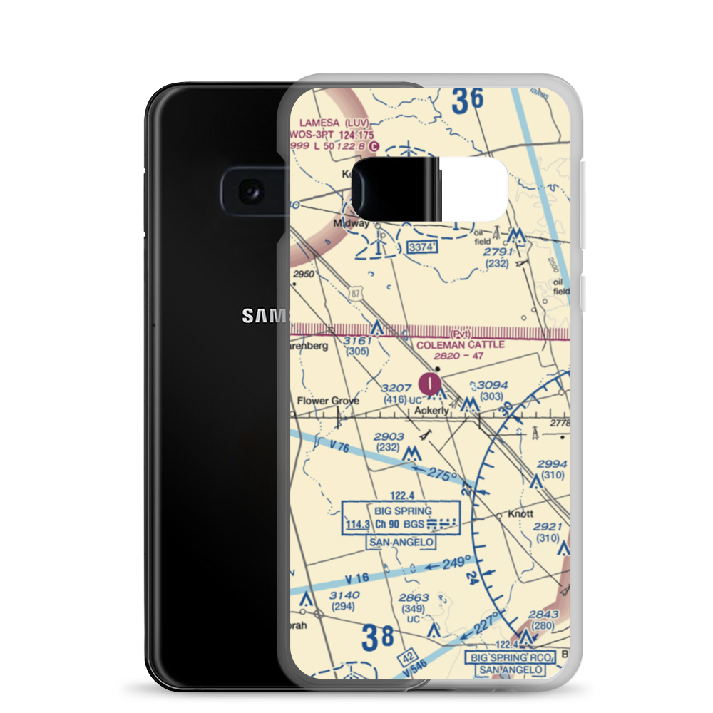 Coleman Cattle Company Nr 1 Airport (75TA) VFR Sectional Samsung Case Samsung Galaxy S10e model shown