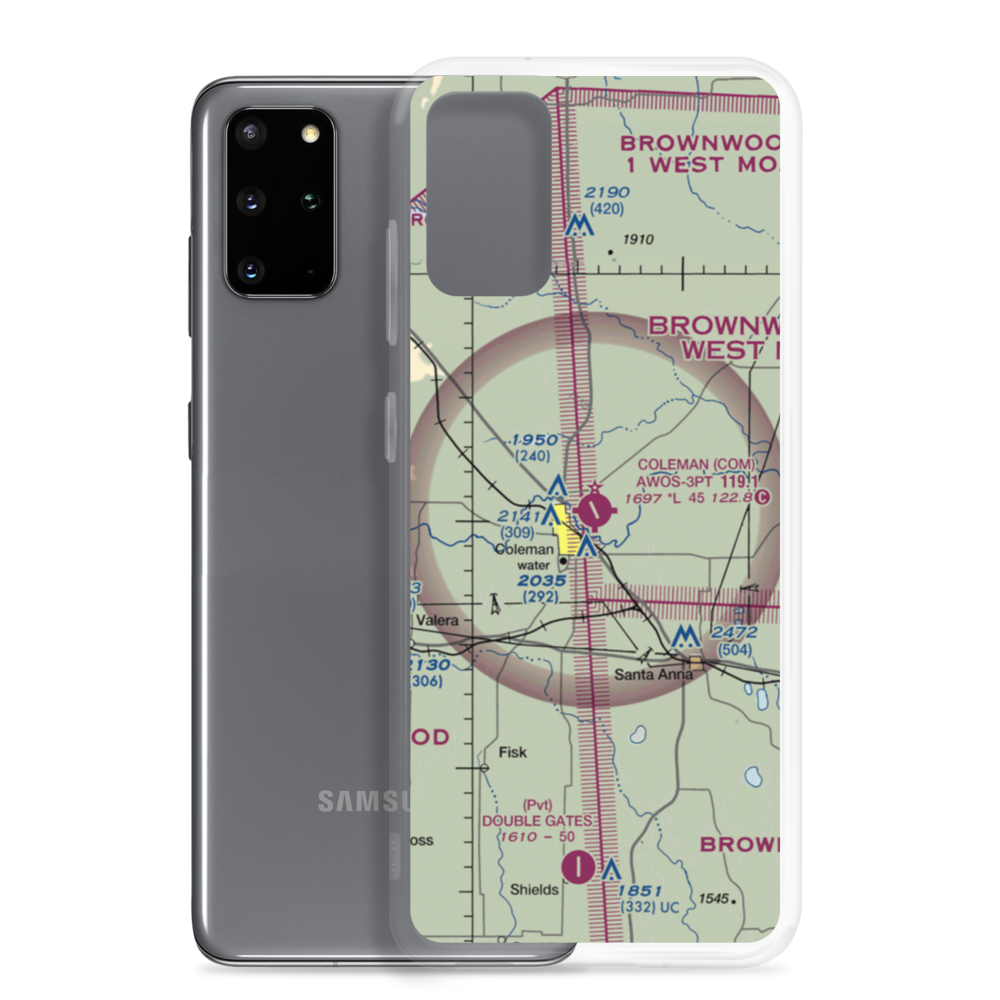 Coleman Municipal Airport (COM) VFR Sectional Samsung Case Samsung Galaxy S20 Plus model shown