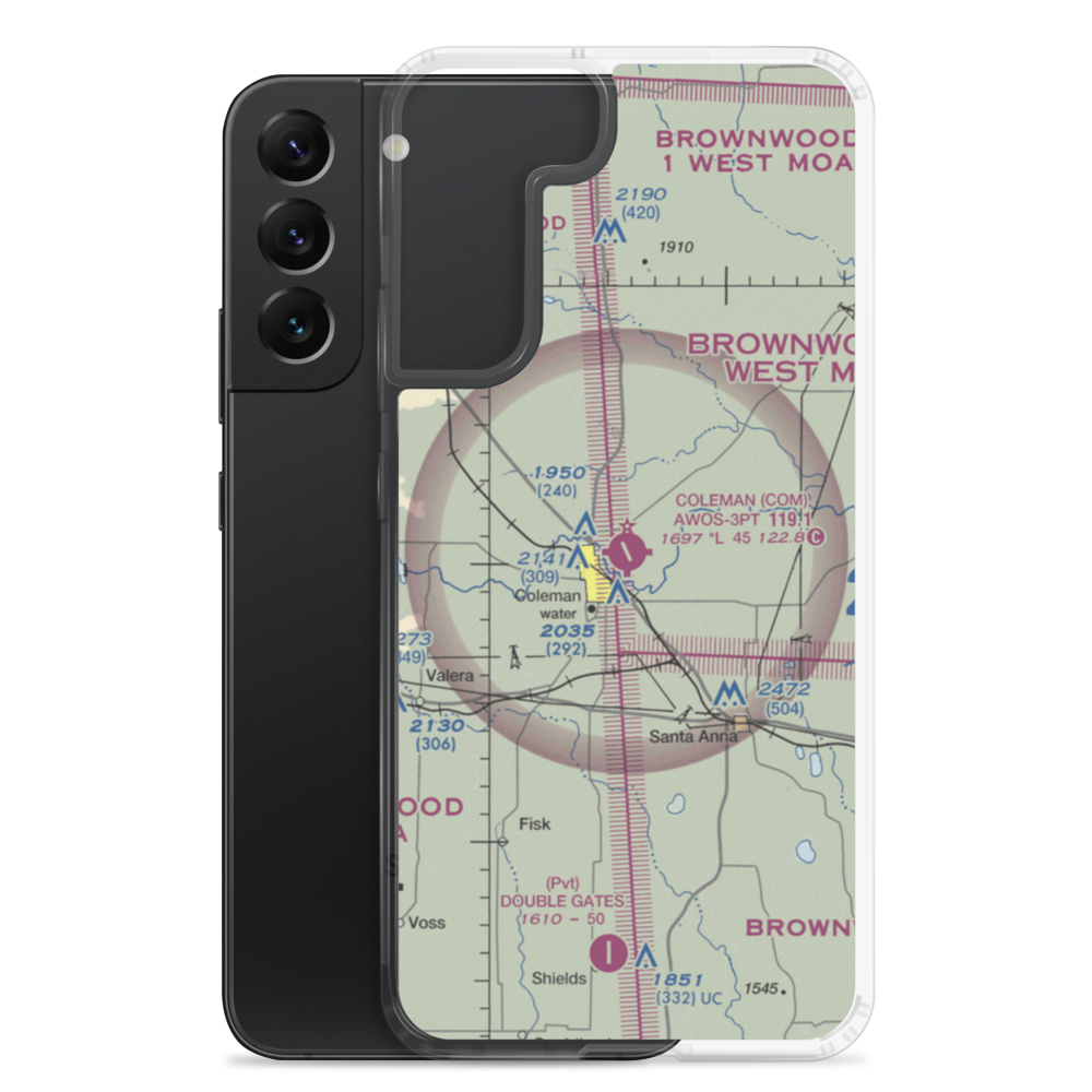 Coleman Municipal Airport (COM) VFR Sectional Samsung Case Samsung Galaxy S22 Plus model shown