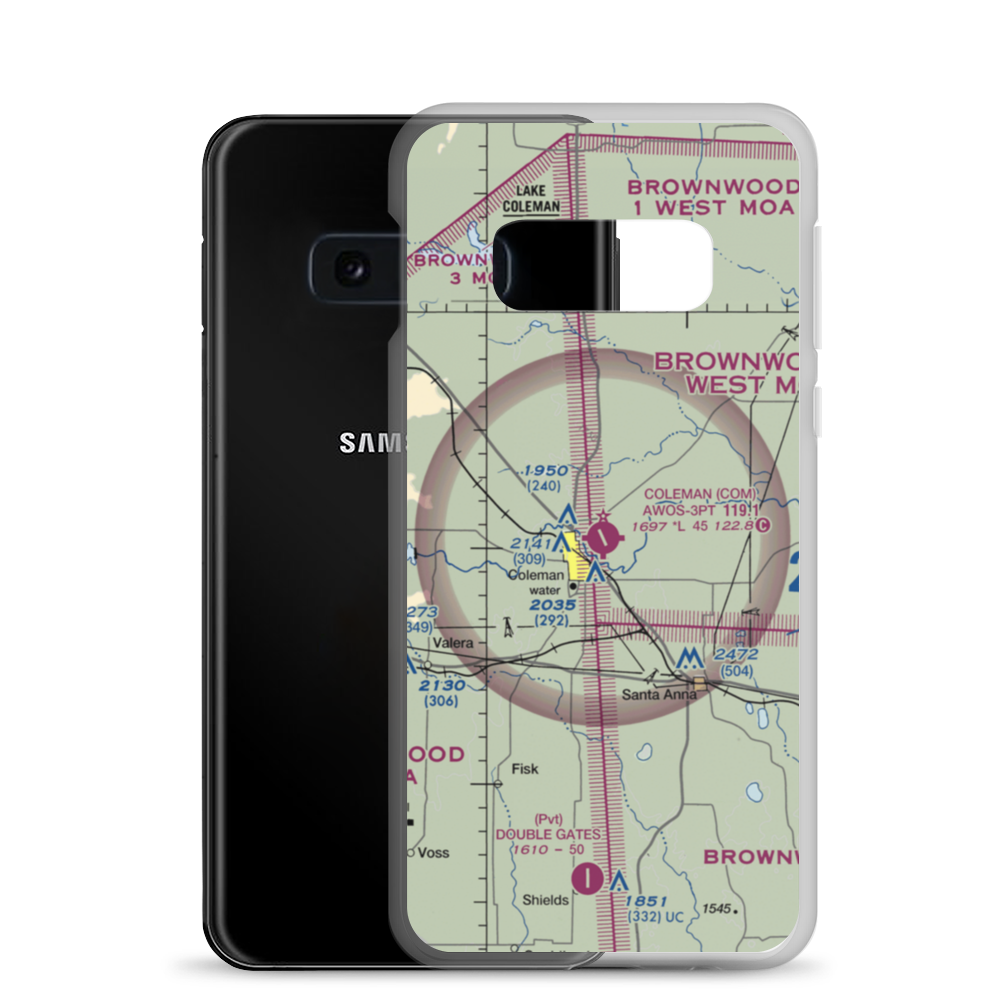 Coleman Municipal Airport (COM) VFR Sectional Samsung Case Samsung Galaxy S10e model shown