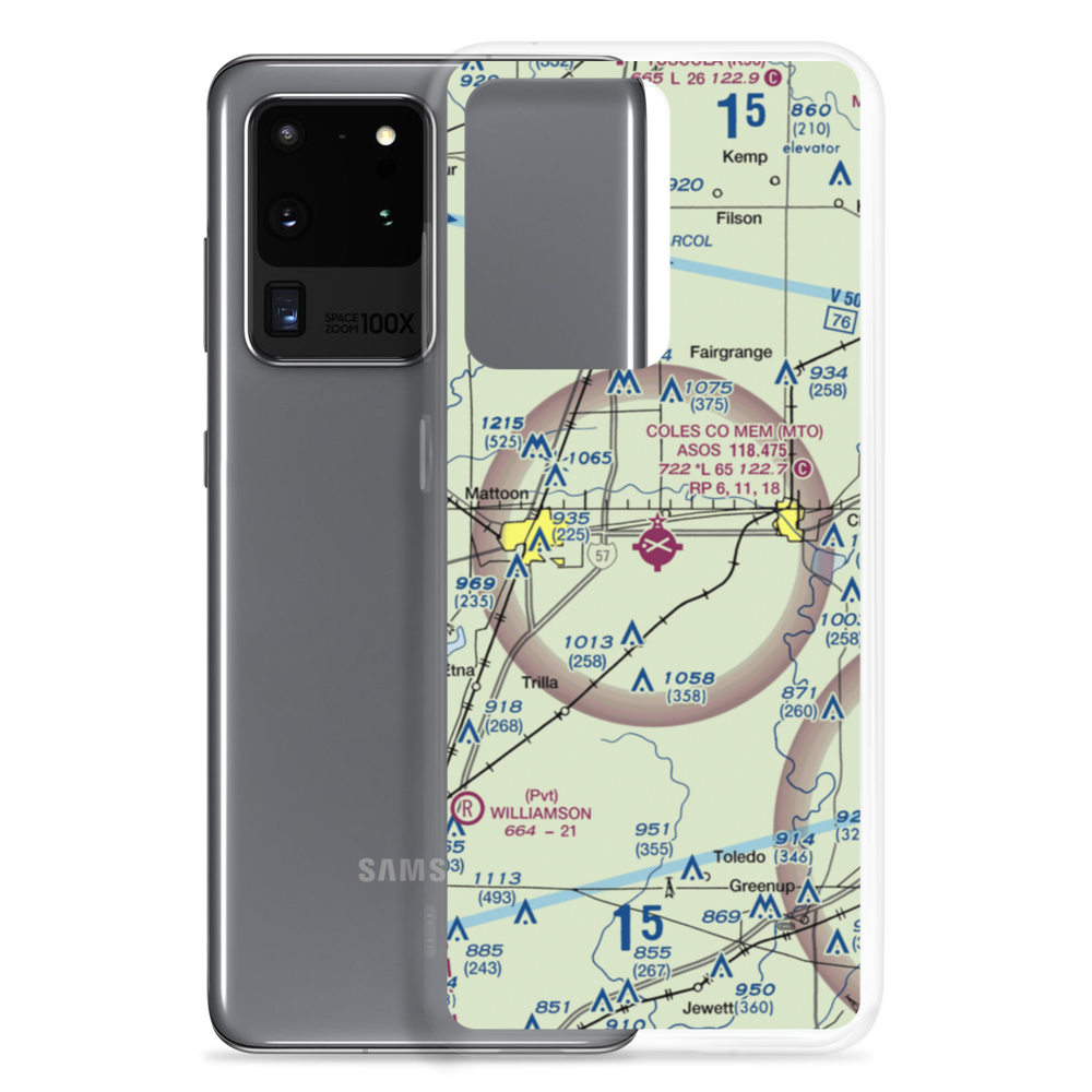 Coles County Memorial Airport (MTO) VFR Sectional Samsung Case Samsung Galaxy S20 Ultra model shown