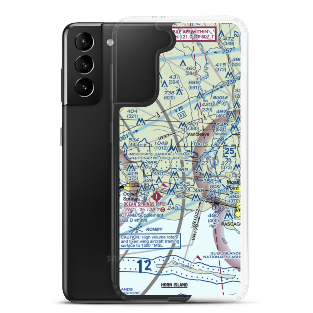 Colle Field (34MS) VFR Sectional Samsung Case Samsung Galaxy S21 Plus model shown