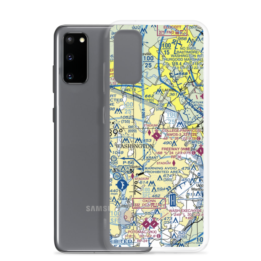 College Park Airport (CGS) VFR Sectional Samsung Case Samsung Galaxy S20 model shown