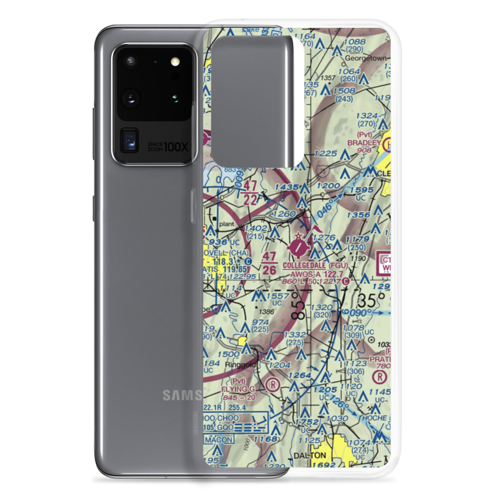 Collegedale Municipal Airport (FGU) VFR Sectional Samsung Case Samsung Galaxy S20 Ultra model shown