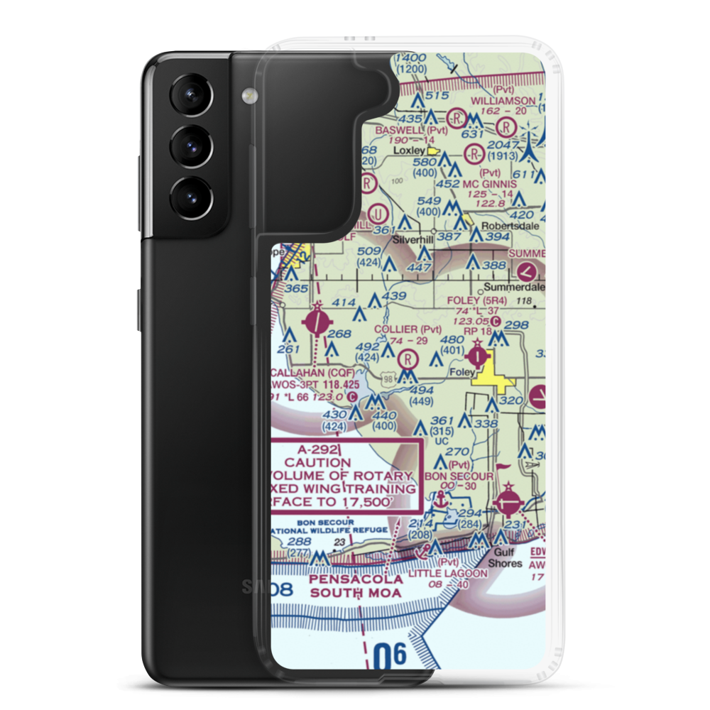 Collier Airpark (2AL1) VFR Sectional Samsung Case Samsung Galaxy S21 Plus model shown