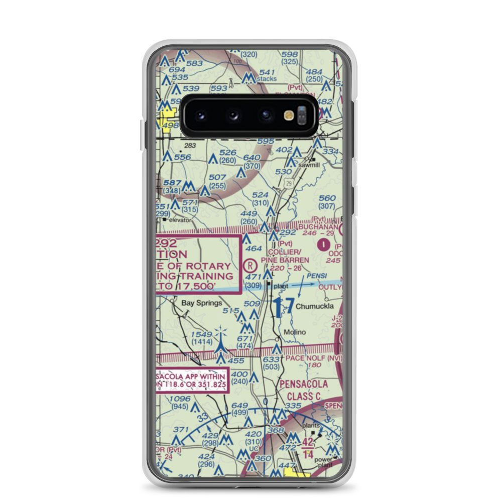 Collier/Pine Barren Airpark (FD89) VFR Sectional Samsung Case Samsung Galaxy S10 model shown