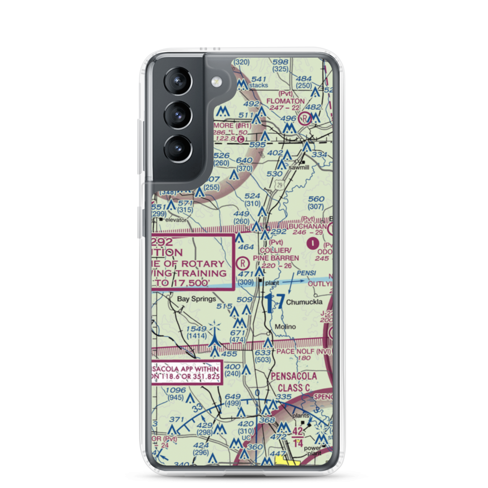 Collier/Pine Barren Airpark (FD89) VFR Sectional Samsung Case Samsung Galaxy S21 model shown