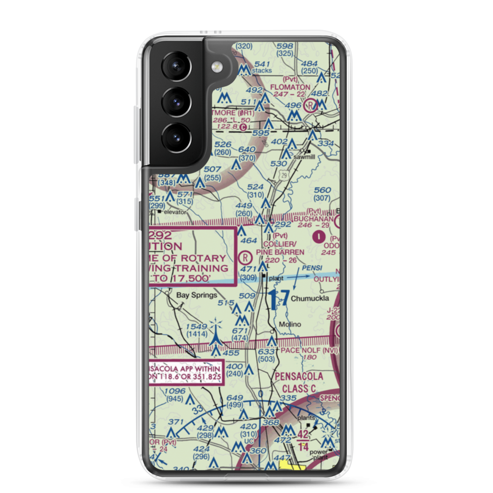 Collier/Pine Barren Airpark (FD89) VFR Sectional Samsung Case Samsung Galaxy S21 Plus model shown