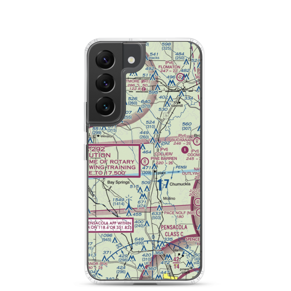 Collier/Pine Barren Airpark (FD89) VFR Sectional Samsung Case Samsung Galaxy S22 model shown