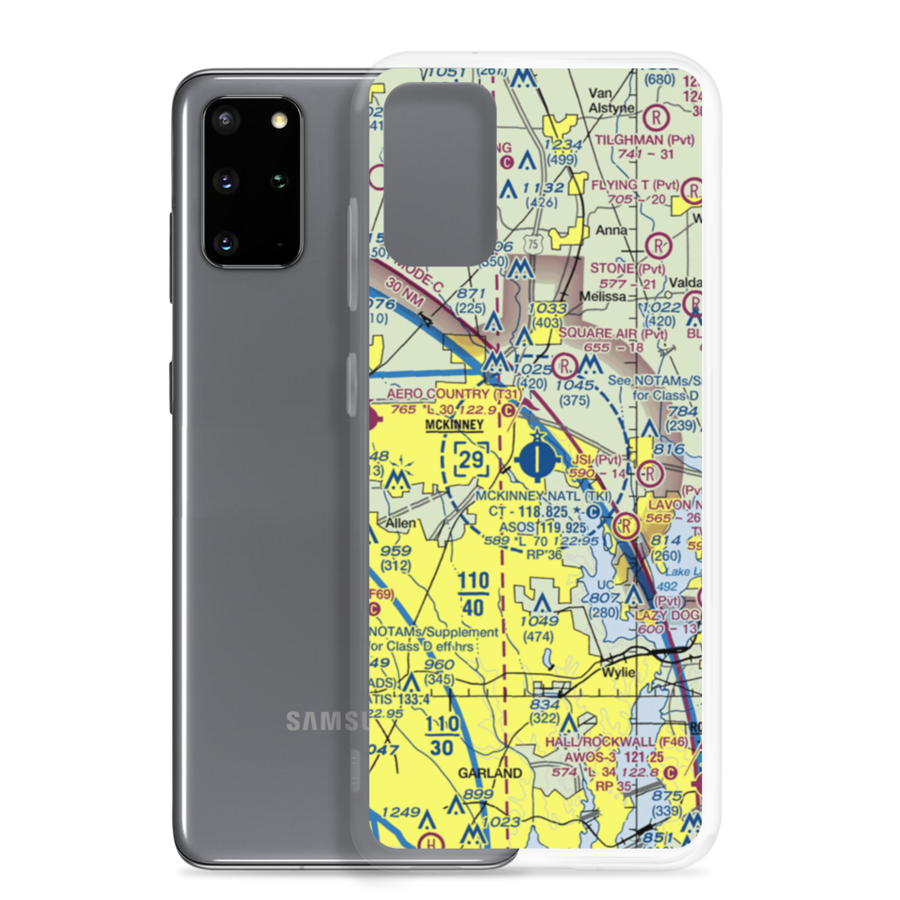 Collin County Regional At Mc Kinney Airport (TKI) VFR Sectional Samsung Case Samsung Galaxy S20 Plus model shown
