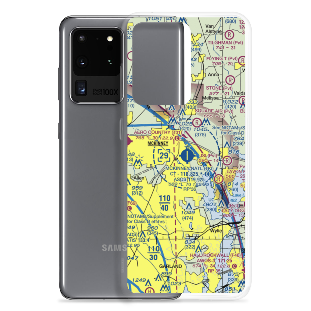 Collin County Regional At Mc Kinney Airport (TKI) VFR Sectional Samsung Case Samsung Galaxy S20 Ultra model shown