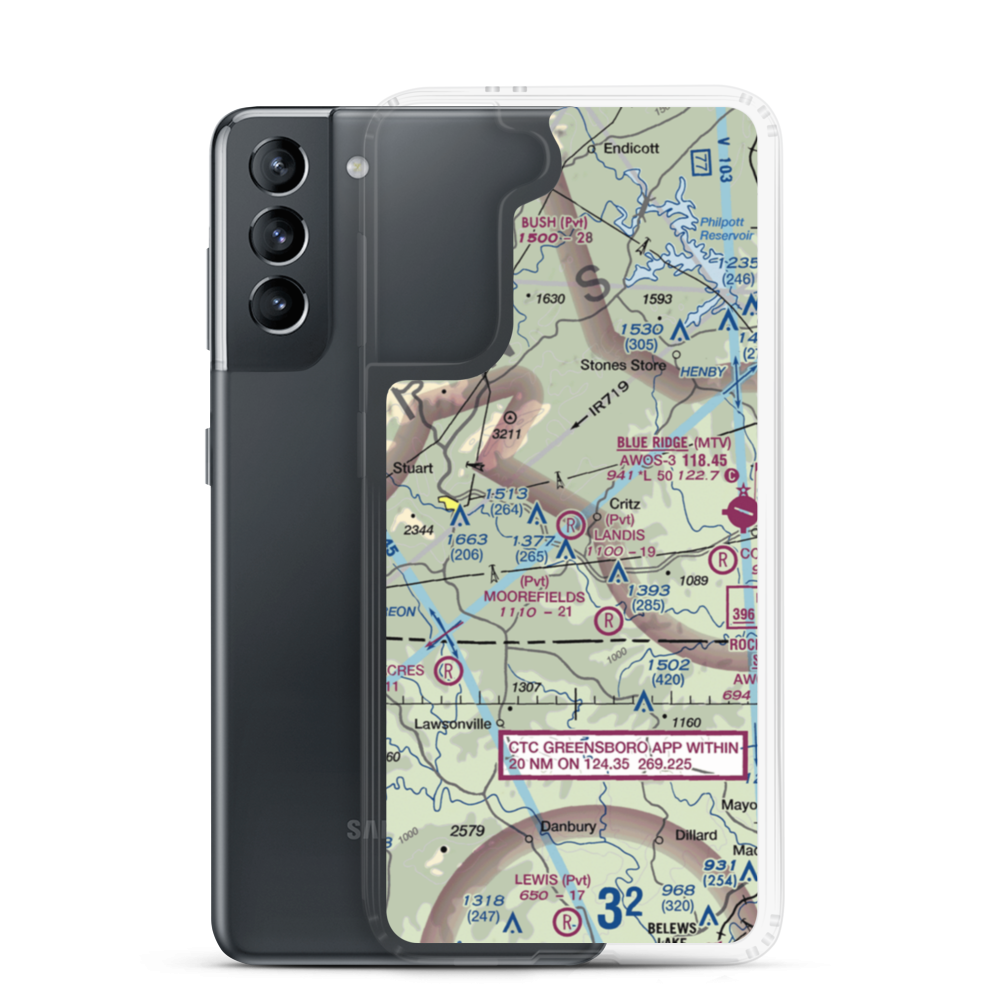 Collins Airport (VG16) VFR Sectional Samsung Case Samsung Galaxy S21 model shown