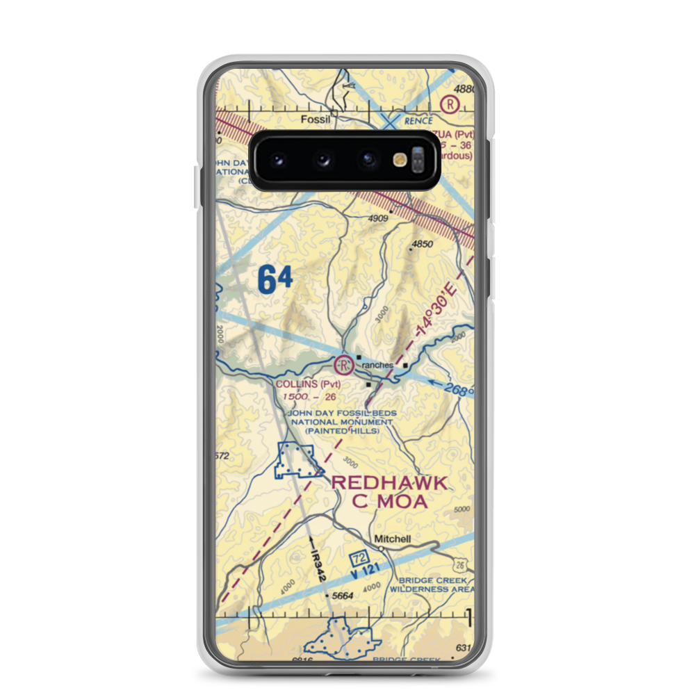 Collins Landing Strip (04OR) VFR Sectional Samsung Case Samsung Galaxy S10 model shown
