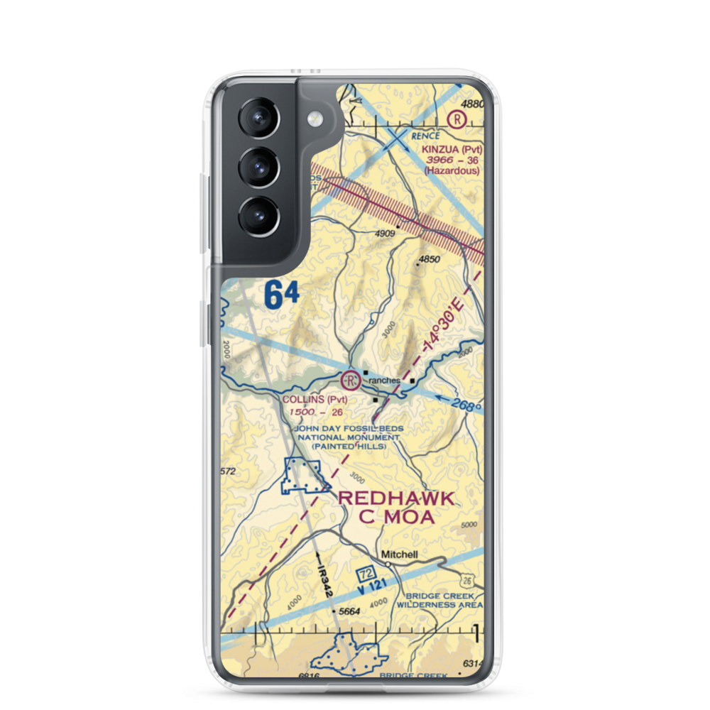 Collins Landing Strip (04OR) VFR Sectional Samsung Case Samsung Galaxy S21 model shown