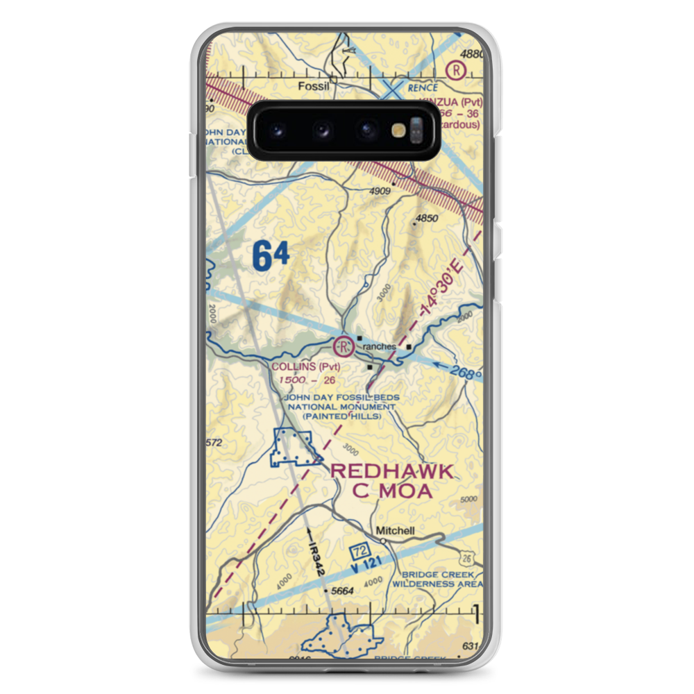 Collins Landing Strip (04OR) VFR Sectional Samsung Case Samsung Galaxy S10+ model shown