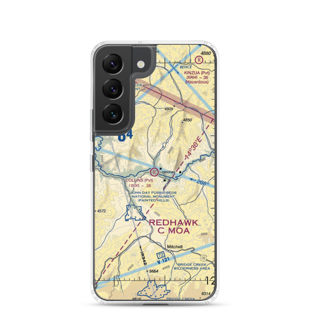 Collins Landing Strip (04OR) VFR Sectional Samsung Case Samsung Galaxy S22 model shown