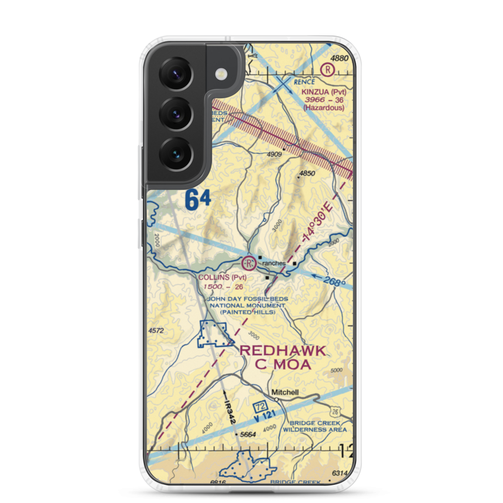 Collins Landing Strip (04OR) VFR Sectional Samsung Case Samsung Galaxy S22 Plus model shown