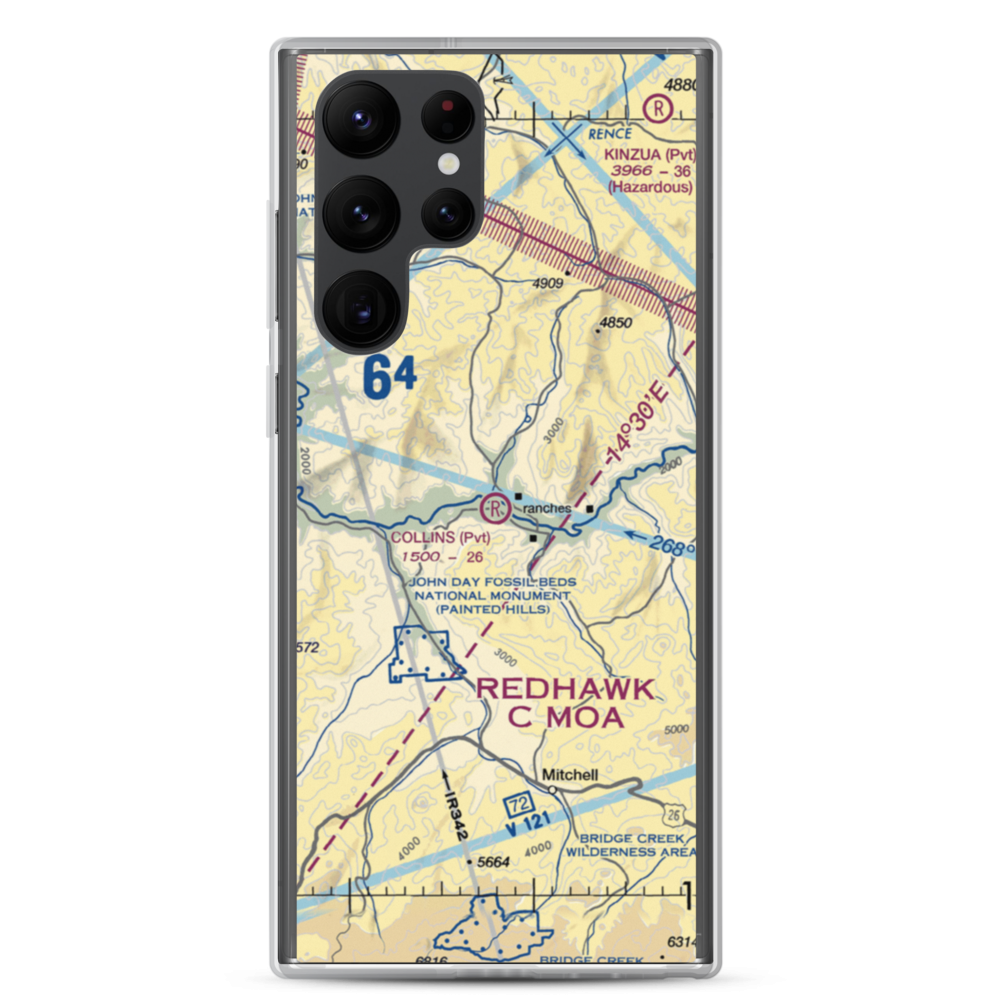 Collins Landing Strip (04OR) VFR Sectional Samsung Case Samsung Galaxy S22 Ultra model shown