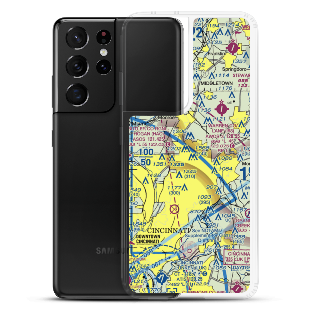 Collins-Flege Airpark (77OH) VFR Sectional Samsung Case Samsung Galaxy S21 Ultra model shown