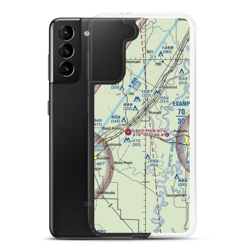 Collisons Field (COLLISO) VFR Sectional Samsung Case Samsung Galaxy S21 Plus model shown