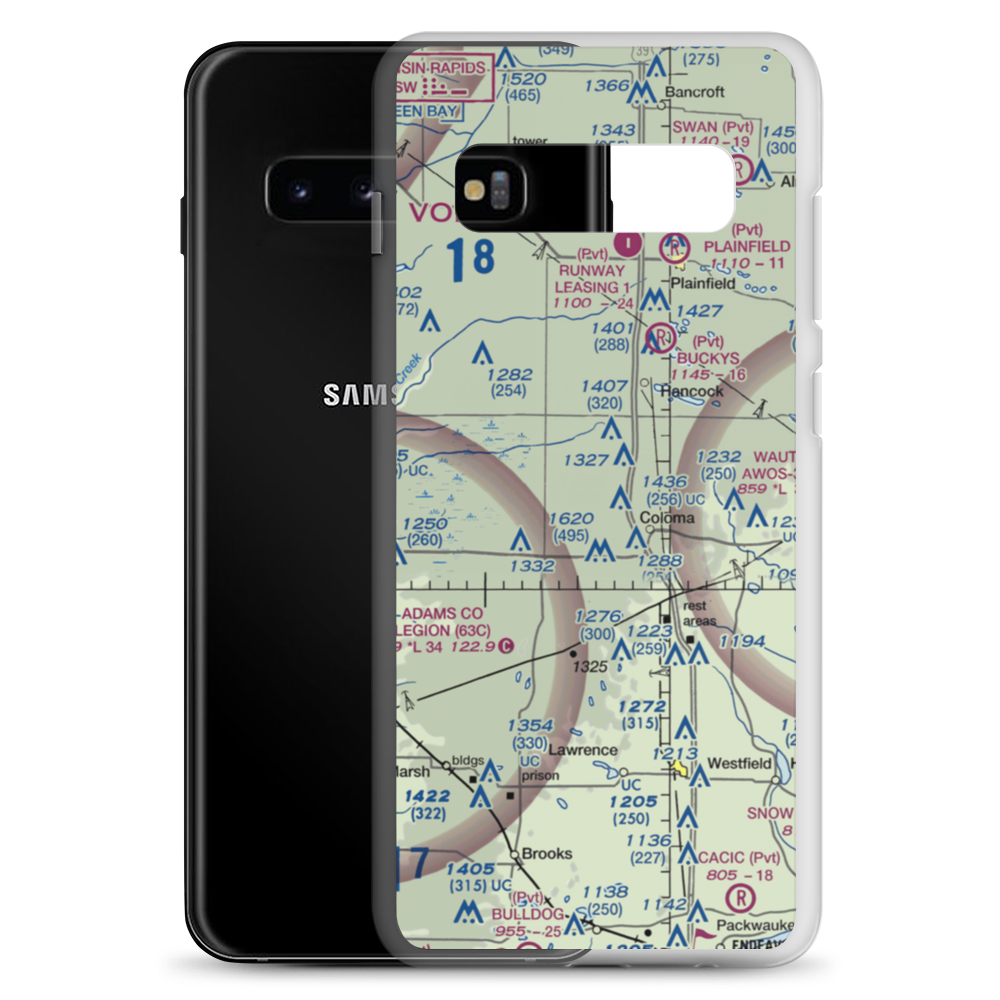 Coloma Municipal Airport (9WN9) VFR Sectional Samsung Case Samsung Galaxy S10+ model shown