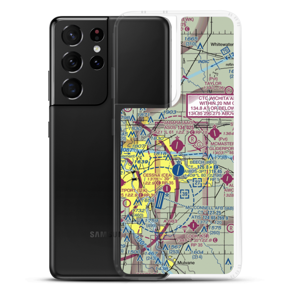 Colonel James Jabara Airport (AAO) VFR Sectional Samsung Case Samsung Galaxy S21 Ultra model shown