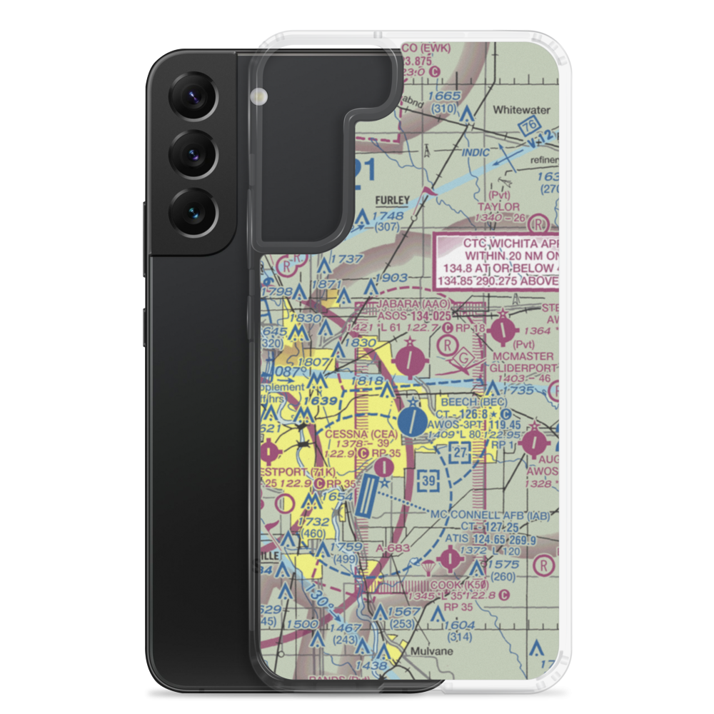 Colonel James Jabara Airport (AAO) VFR Sectional Samsung Case Samsung Galaxy S22 Plus model shown