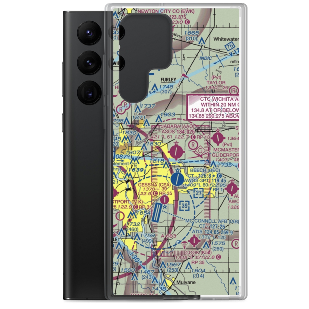Colonel James Jabara Airport (AAO) VFR Sectional Samsung Case Samsung Galaxy S22 Ultra model shown