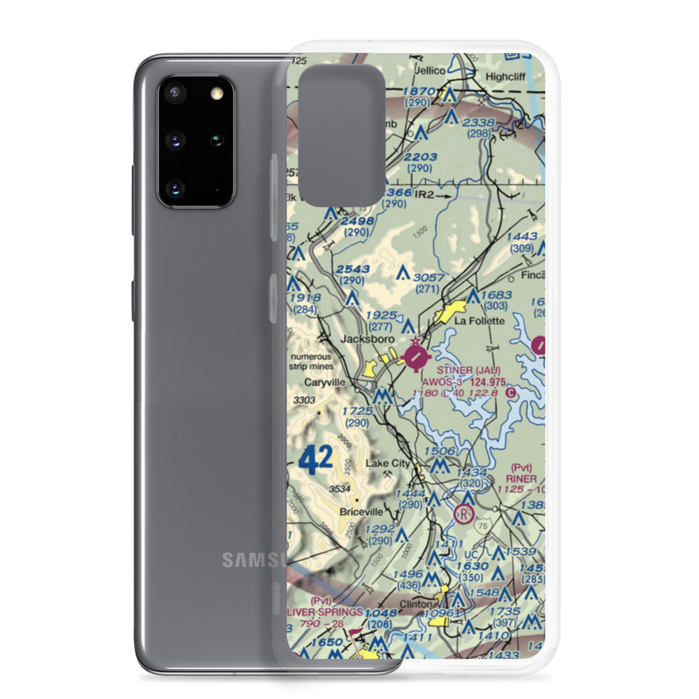 Colonel Tommy C Stiner Airfield (JAU) VFR Sectional Samsung Case Samsung Galaxy S20 Plus model shown