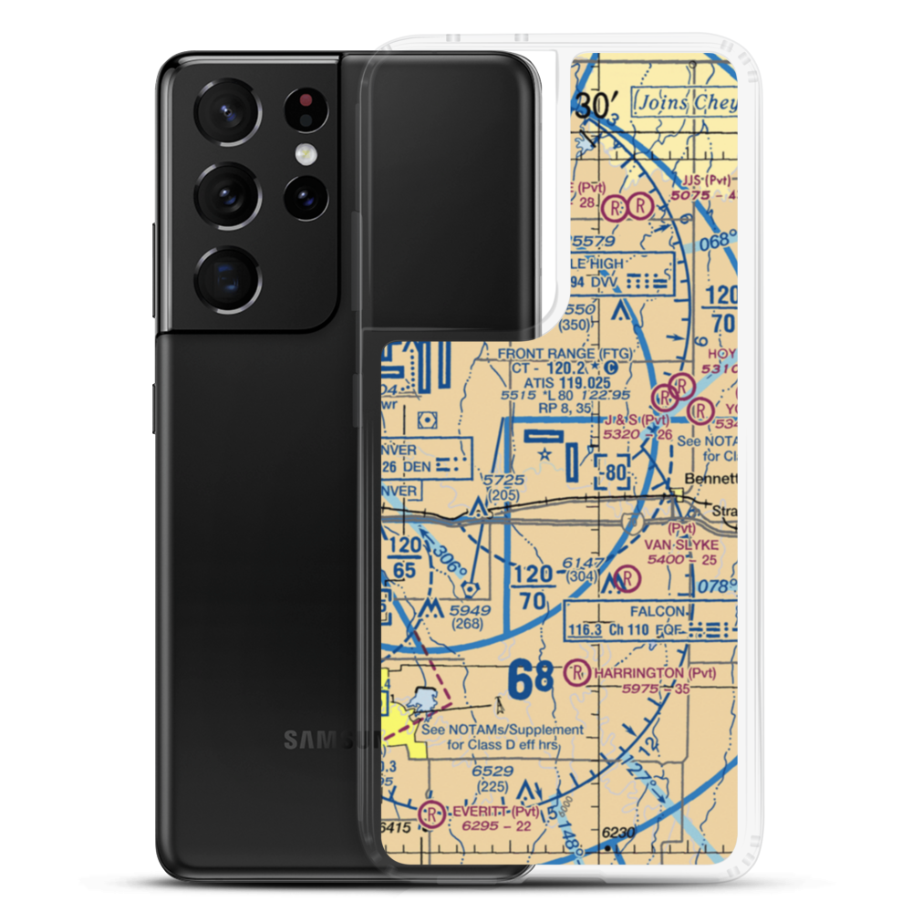 Colorado Air and Space Port (CFO) VFR Sectional Samsung Case Samsung Galaxy S21 Ultra model shown