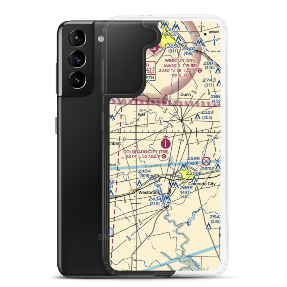 Colorado City Airport (T88) VFR Sectional Samsung Case Samsung Galaxy S21 Plus model shown