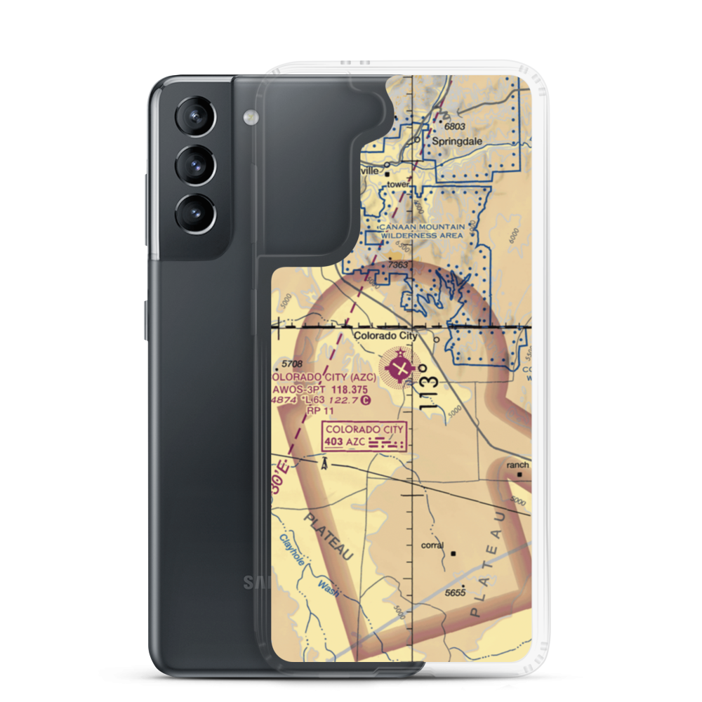 Colorado City Municipal Airport (AZC) VFR Sectional Samsung Case Samsung Galaxy S21 model shown
