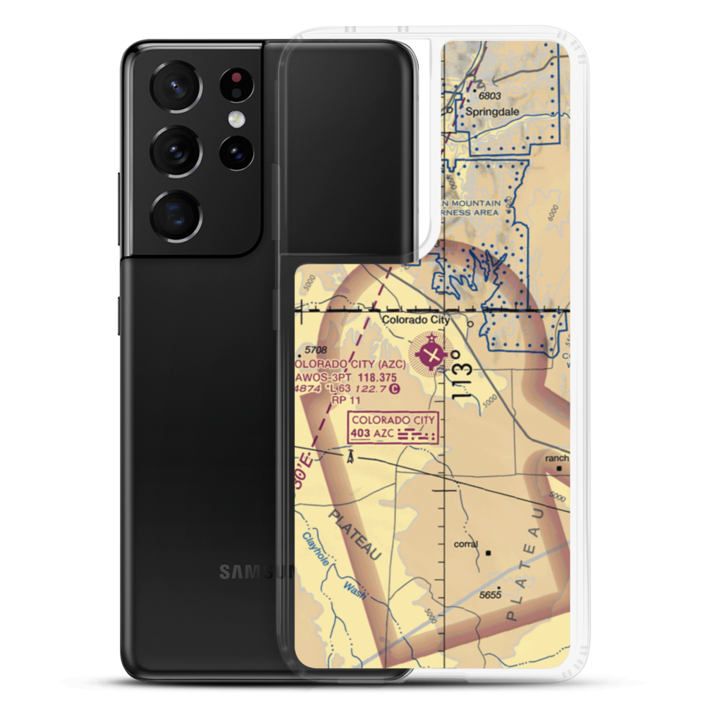 Colorado City Municipal Airport (AZC) VFR Sectional Samsung Case Samsung Galaxy S21 Ultra model shown